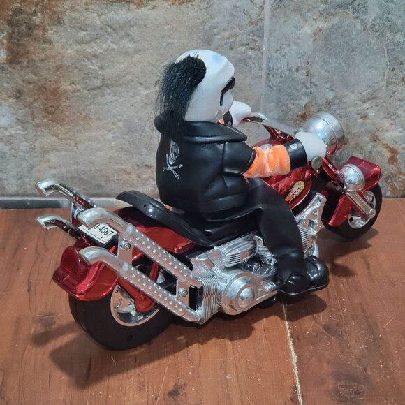 Motorcycle Monster Animated Figure Bad Moon Rising Biker Skeleton Halloween - Picture 15 of 16